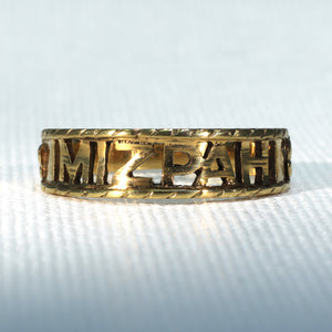 Antique Victorian MIZPAH Ring 14k Gold Size 8