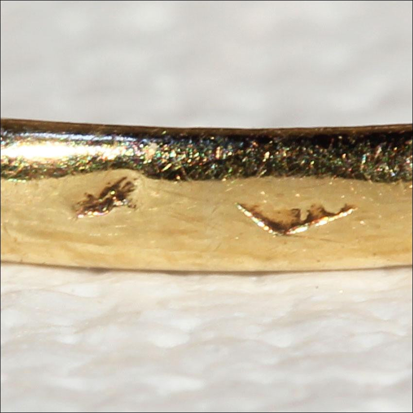 Antique French Diamond Ring with Black Enamel Accents, 18k Gold