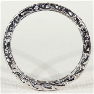 Vintage Diamond Eternity Band, Size 6.5 in 18k White Gold