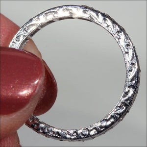 Vintage Diamond Eternity Band, Size 6.5 in 18k White Gold