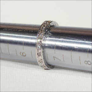 Vintage Diamond Eternity Band, Size 6.5 in 18k White Gold