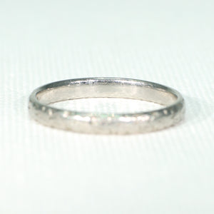 Art Deco Carved Platinum Wedding Band c. 1930 Size 9.25