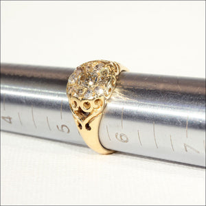 Vintage Diamond Art Nouveau Cluster Ring, 18k Gold