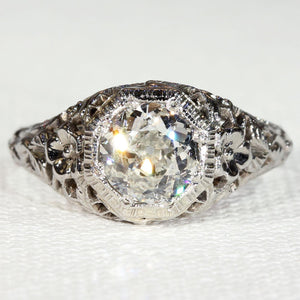 Vintage Art Deco Diamond Solitaire Ring 1.02ct