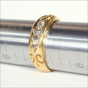 Antique Victorian 5 Stone Diamond Ring in 18k Gold, Hallmarked 1892