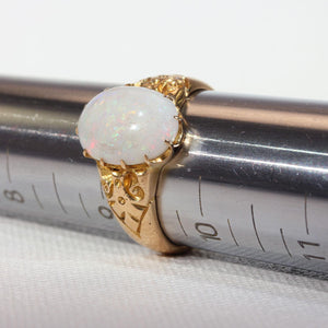 Antique Art Nouveau Opal Ring 18k Gold