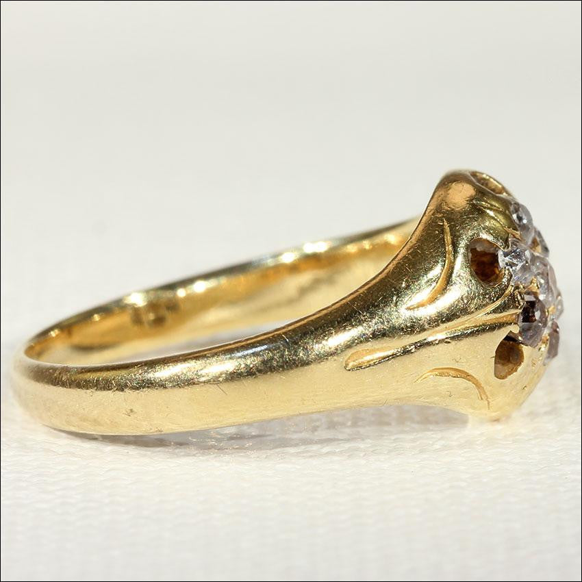 Antique Victorian Diamond Cluster Ring with .3 ctw in 18k Gold