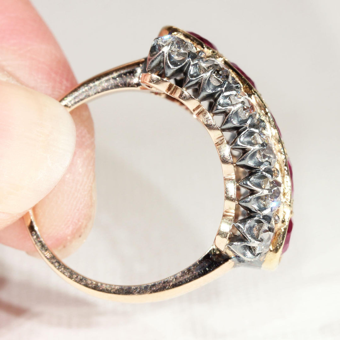 Antique Victorian Diamond and Ruby Ring