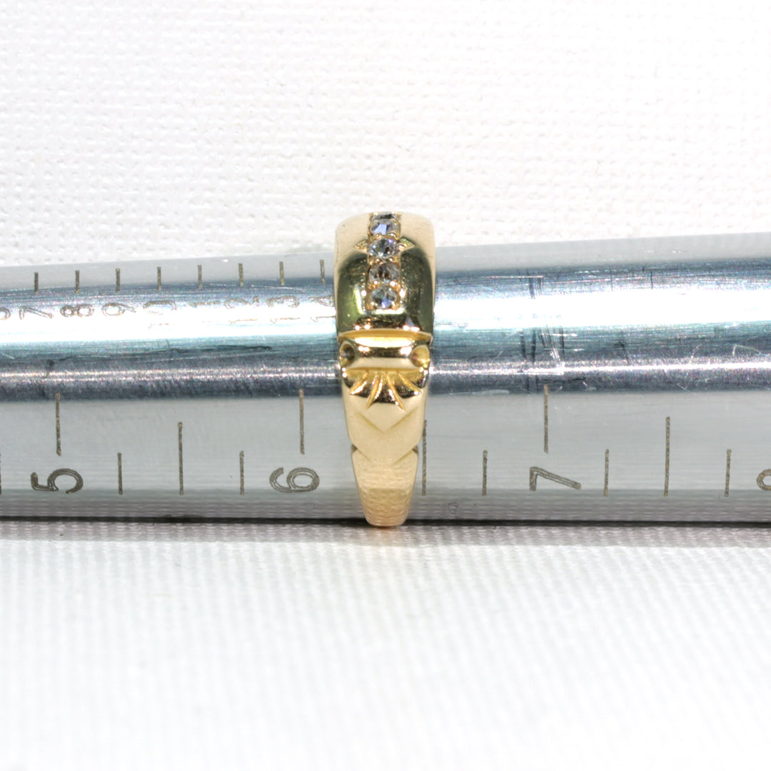 Antique Victorian 5 Diamond Ring 18k Gold 1897