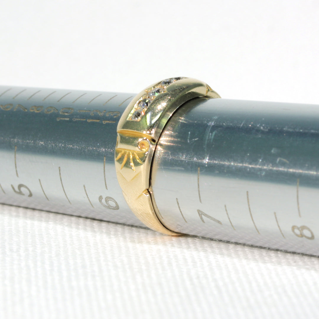 Antique Victorian 5 Diamond Ring 18k Gold 1897