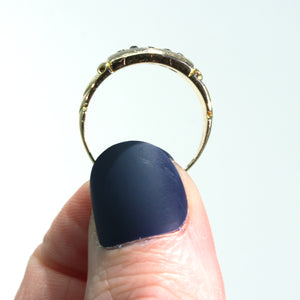 Antique Victorian 5 Diamond Ring 18k Gold 1897