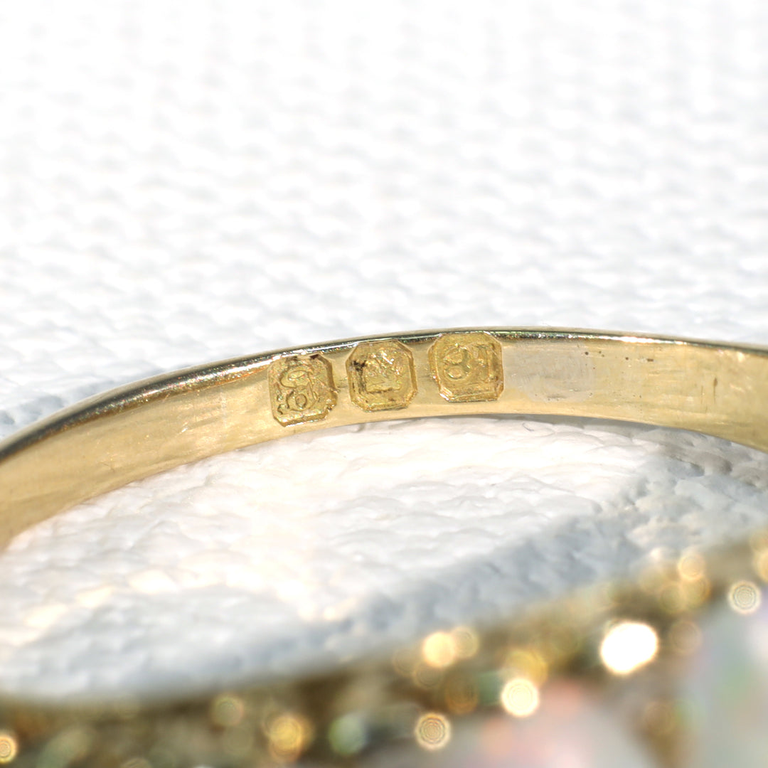 Edwardian 5 Stone Opal Diamond Ring 18k Gold