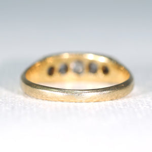 Antique Victorian 5 Diamond Ring 18k Gold