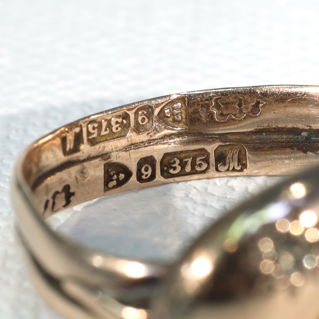 Edwardian Double Snake Ruby Diamond Ring 9k Gold 1912