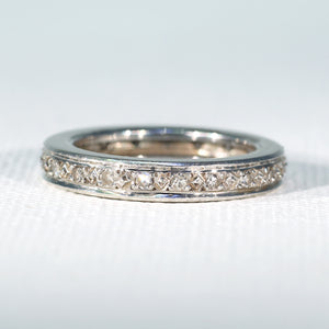 Art Deco French Platinum Diamond Eternity Band, c. 1930 Size 5.5