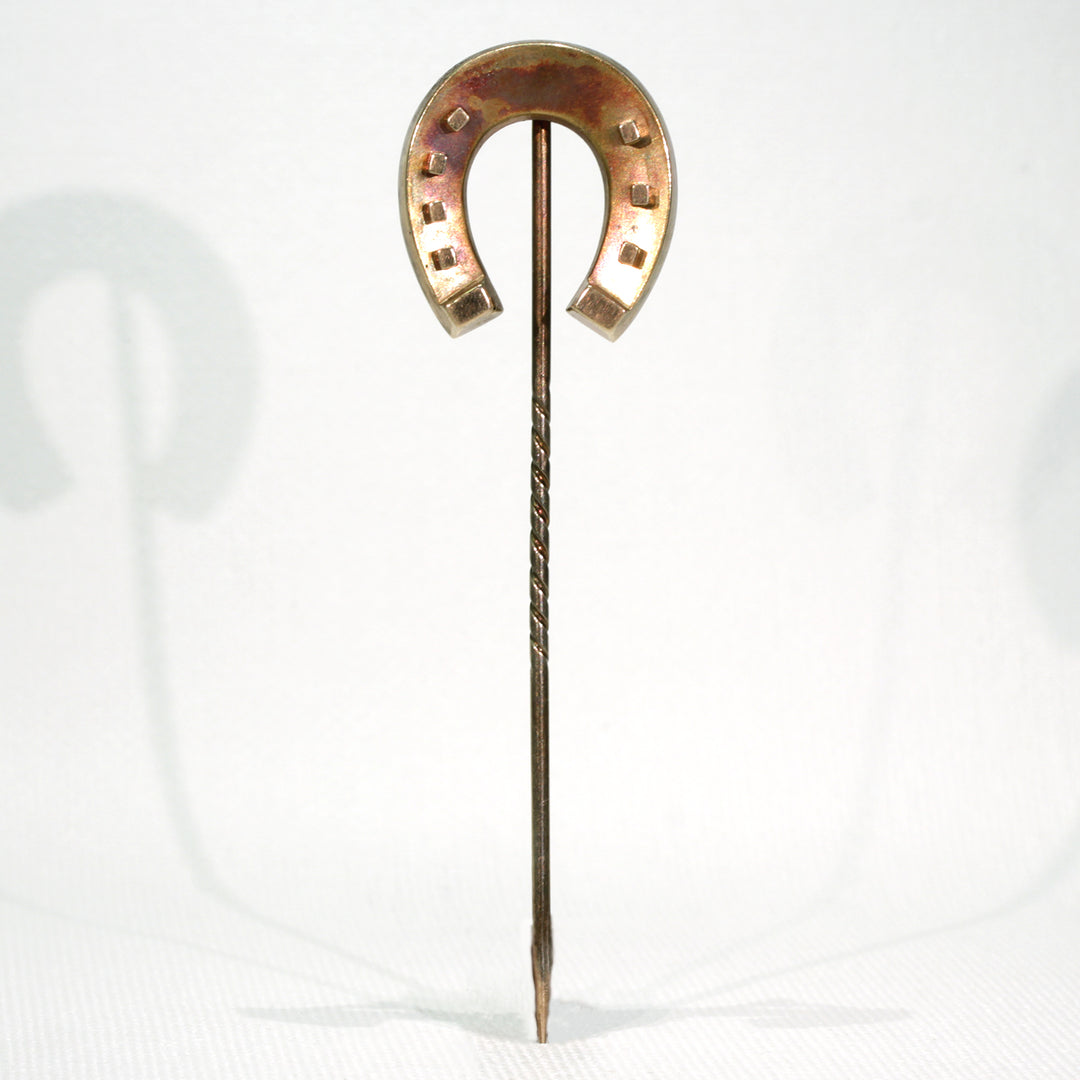 Antique Victorian Gold Horseshoe Stickpin 9k English