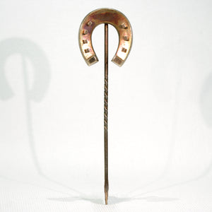 Antique Victorian Gold Horseshoe Stickpin 9k English