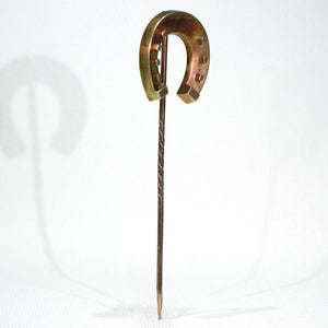 Antique Victorian Gold Horseshoe Stickpin 9k English