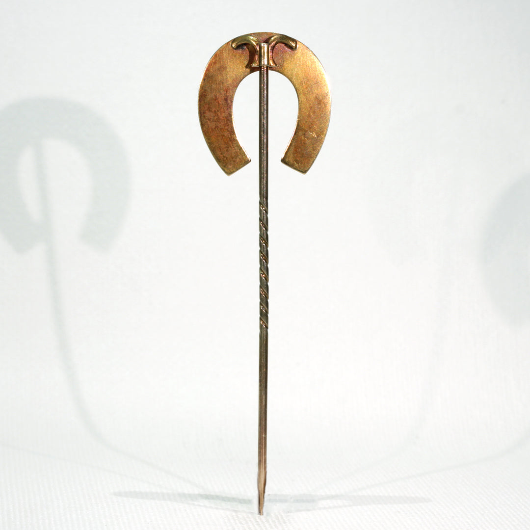Antique Victorian Gold Horseshoe Stickpin 9k English