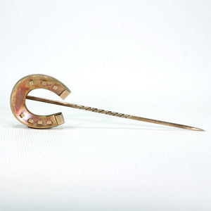 Antique Victorian Gold Horseshoe Stickpin 9k English