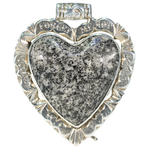 Scottish Granite Heart Brooch 'Forget Me Not'