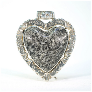 Scottish Granite Heart Brooch 'Forget Me Not'