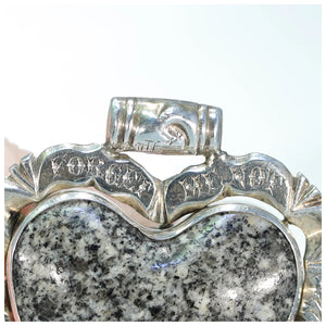 Scottish Granite Heart Brooch 'Forget Me Not'