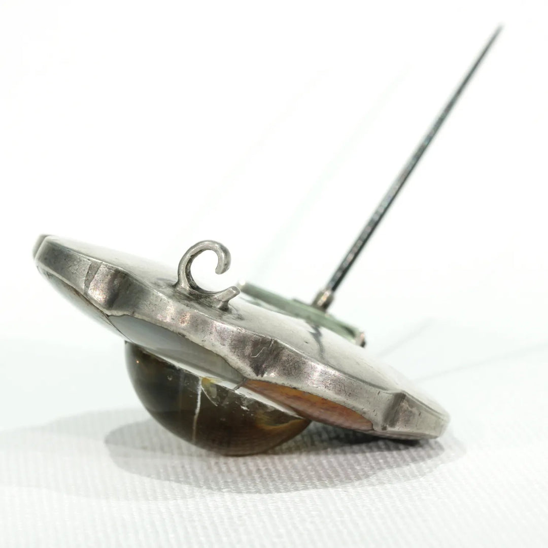 Scottish Silver Agate Rutilated Quartz Brooch