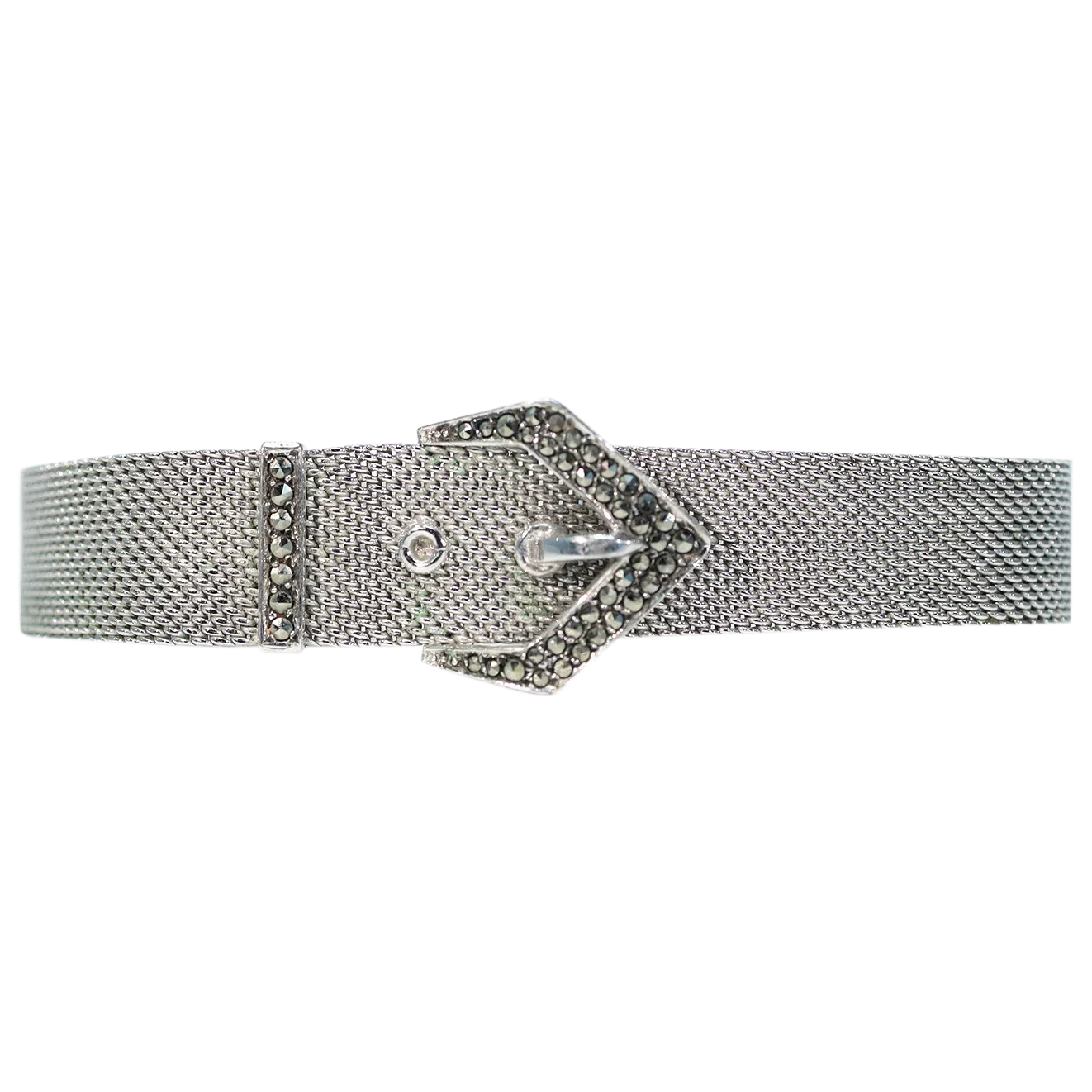 Silver Marcasite Art Deco Buckle Bracelet