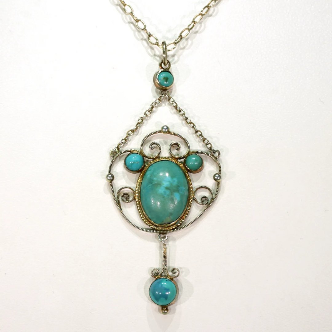 Silver Turquoise Drop Pendant