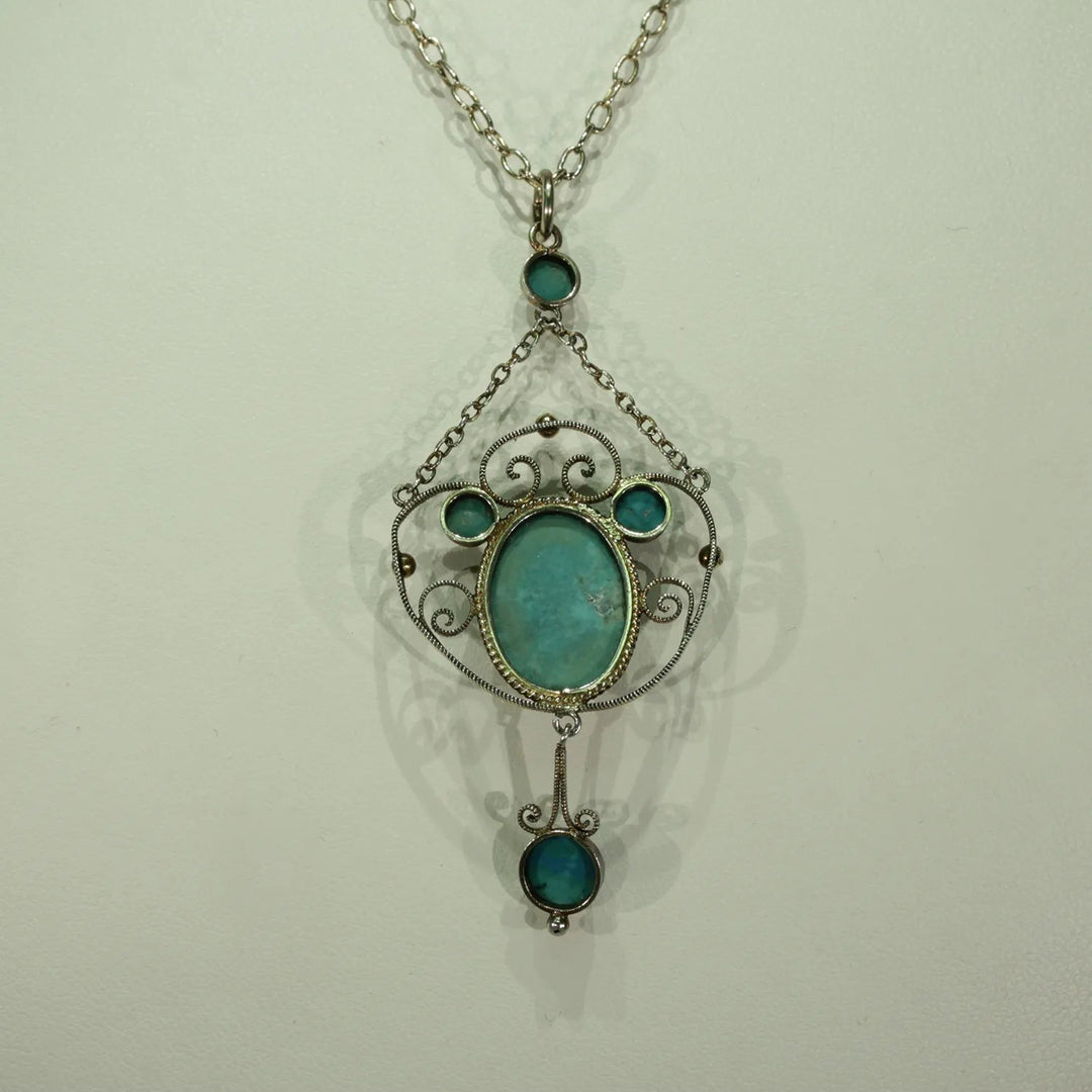 Silver Turquoise Drop Pendant