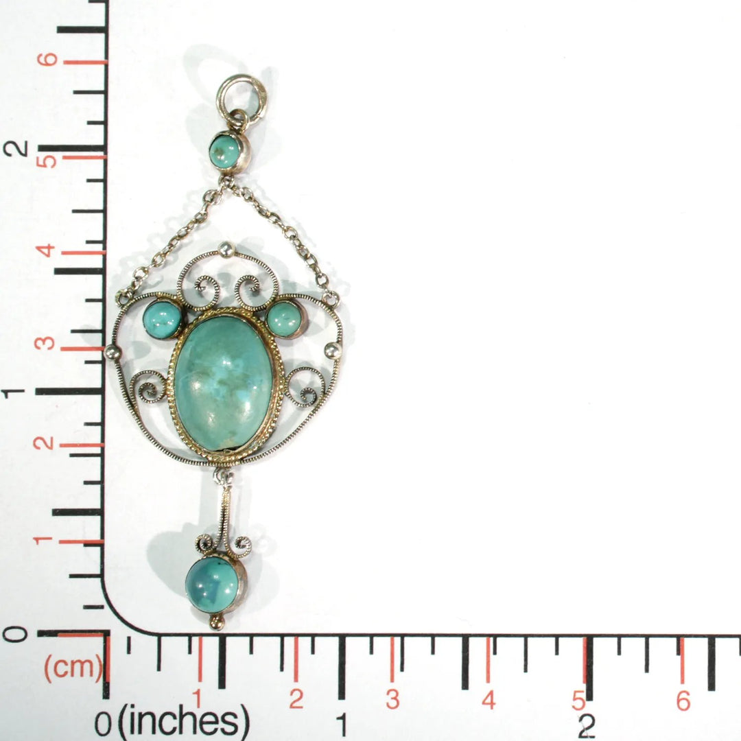 Silver Turquoise Drop Pendant
