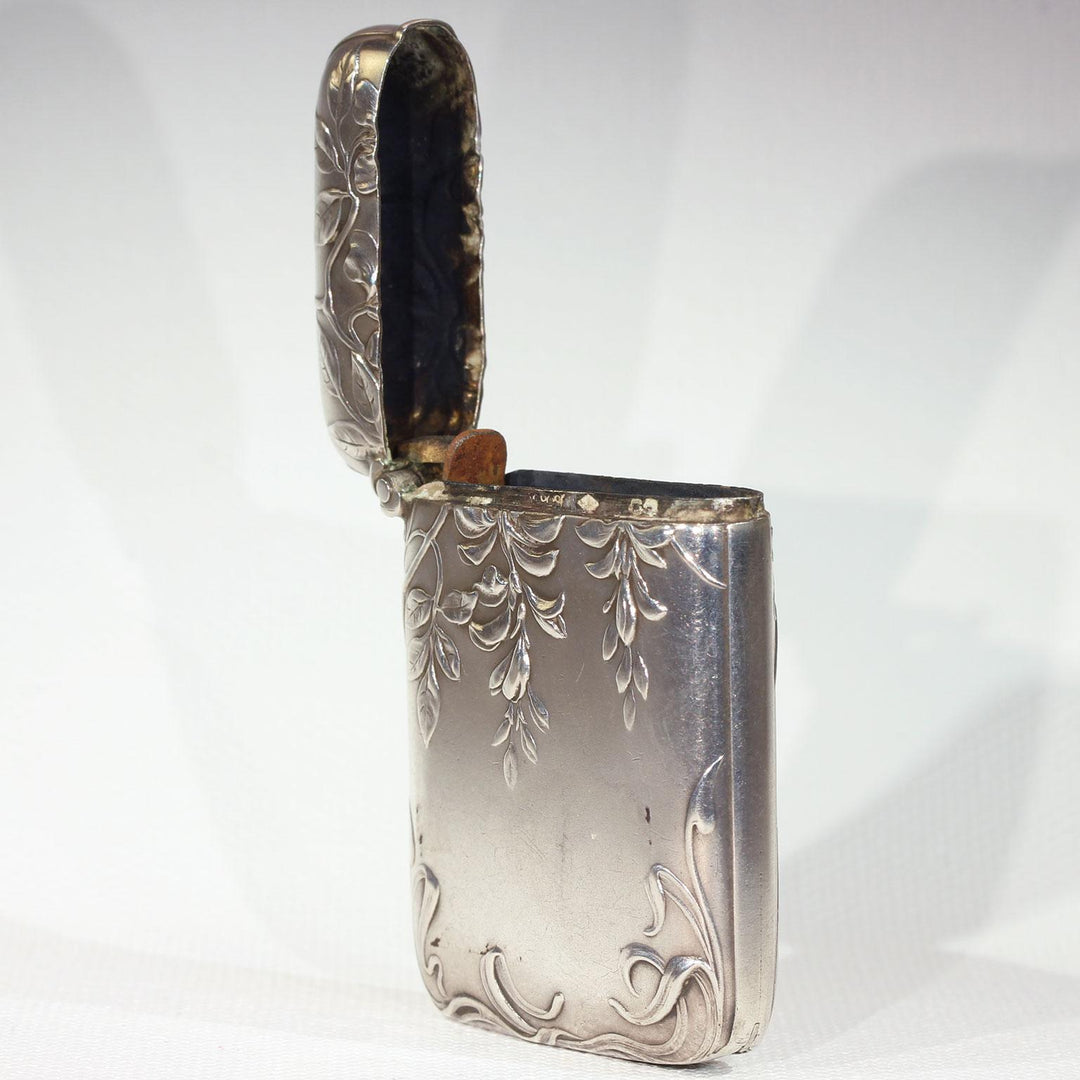 Antique Silver Art Nouveau Vesta Match Holder