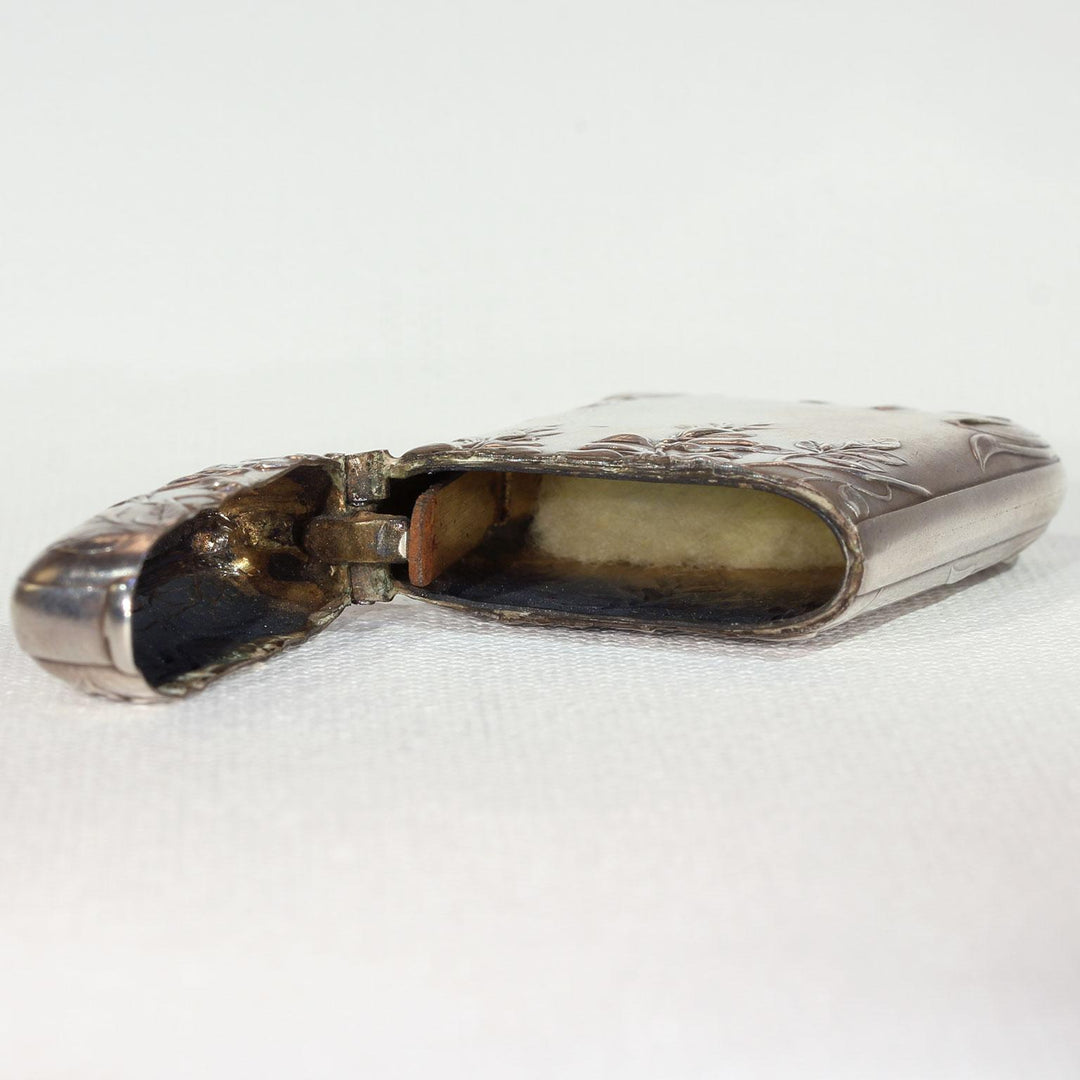 Antique Silver Art Nouveau Vesta Match Holder