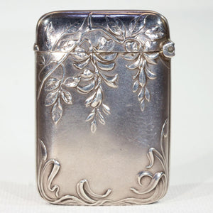 Antique Silver Art Nouveau Vesta Match Holder