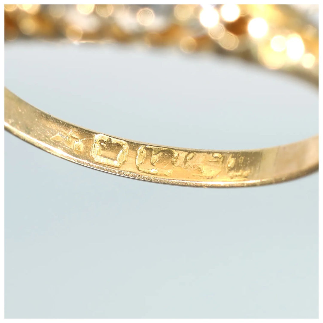 Victorian 5 Diamond Ring 18k Gold 1886