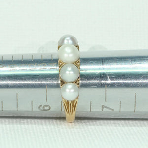 Victorian 5 Pearl 18k Gold Ring