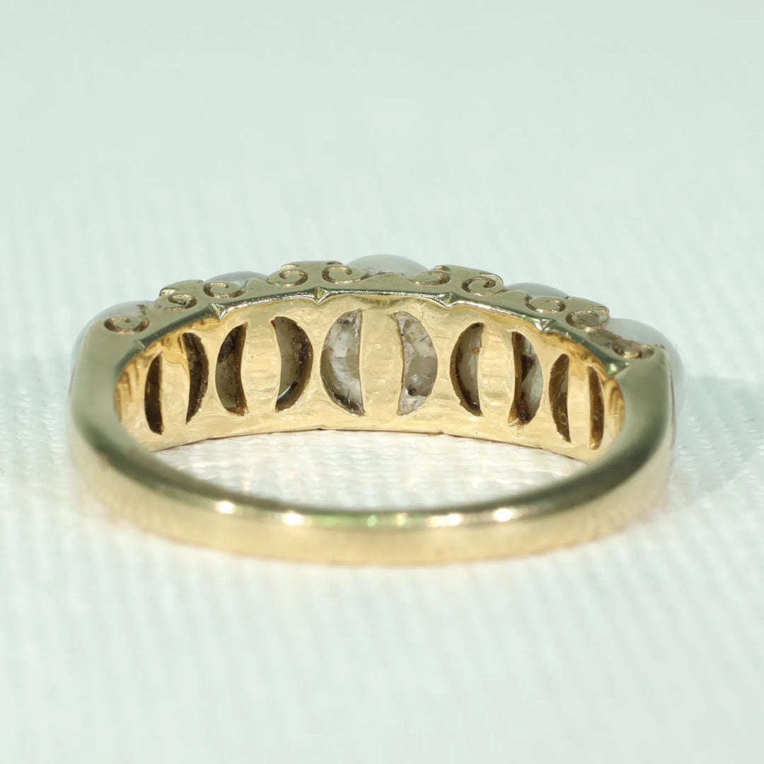 Victorian 5 Pearl 18k Gold Ring
