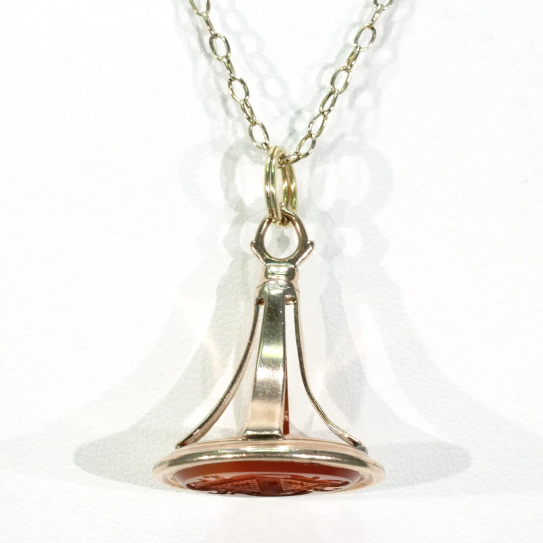 Victorian Armorial Carnelian Gold Seal Fob Pendant