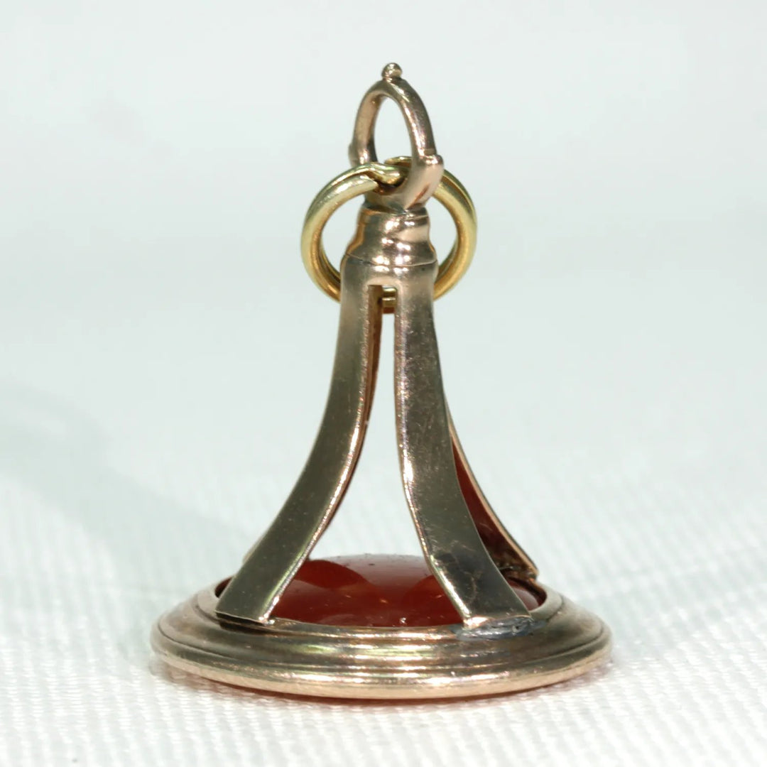 Victorian Armorial Carnelian Gold Seal Fob Pendant