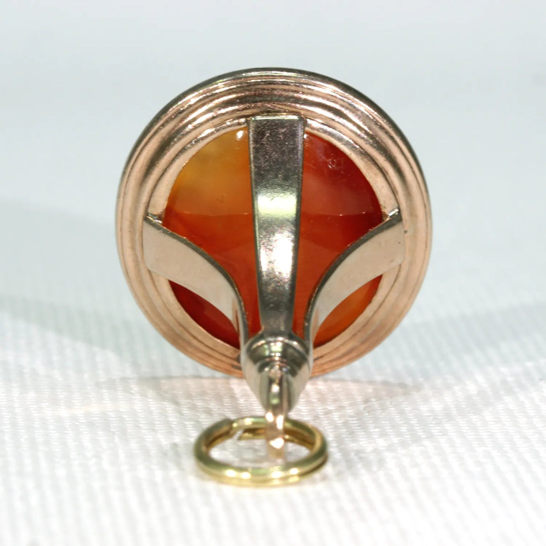 Victorian Armorial Carnelian Gold Seal Fob Pendant