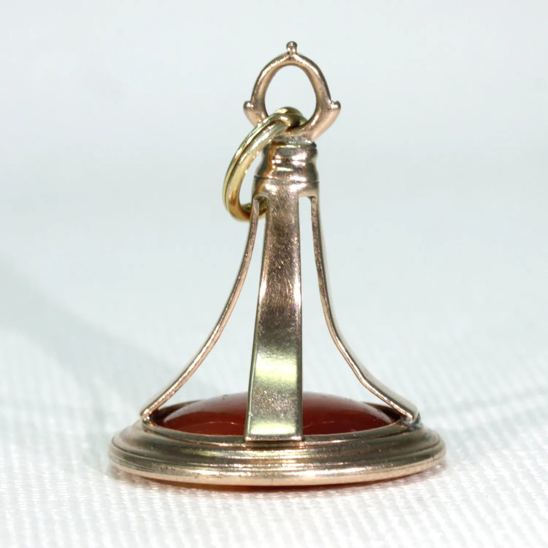 Victorian Armorial Carnelian Gold Seal Fob Pendant