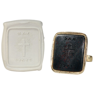 Victorian Cross Carved Intaglio Seal Pendant