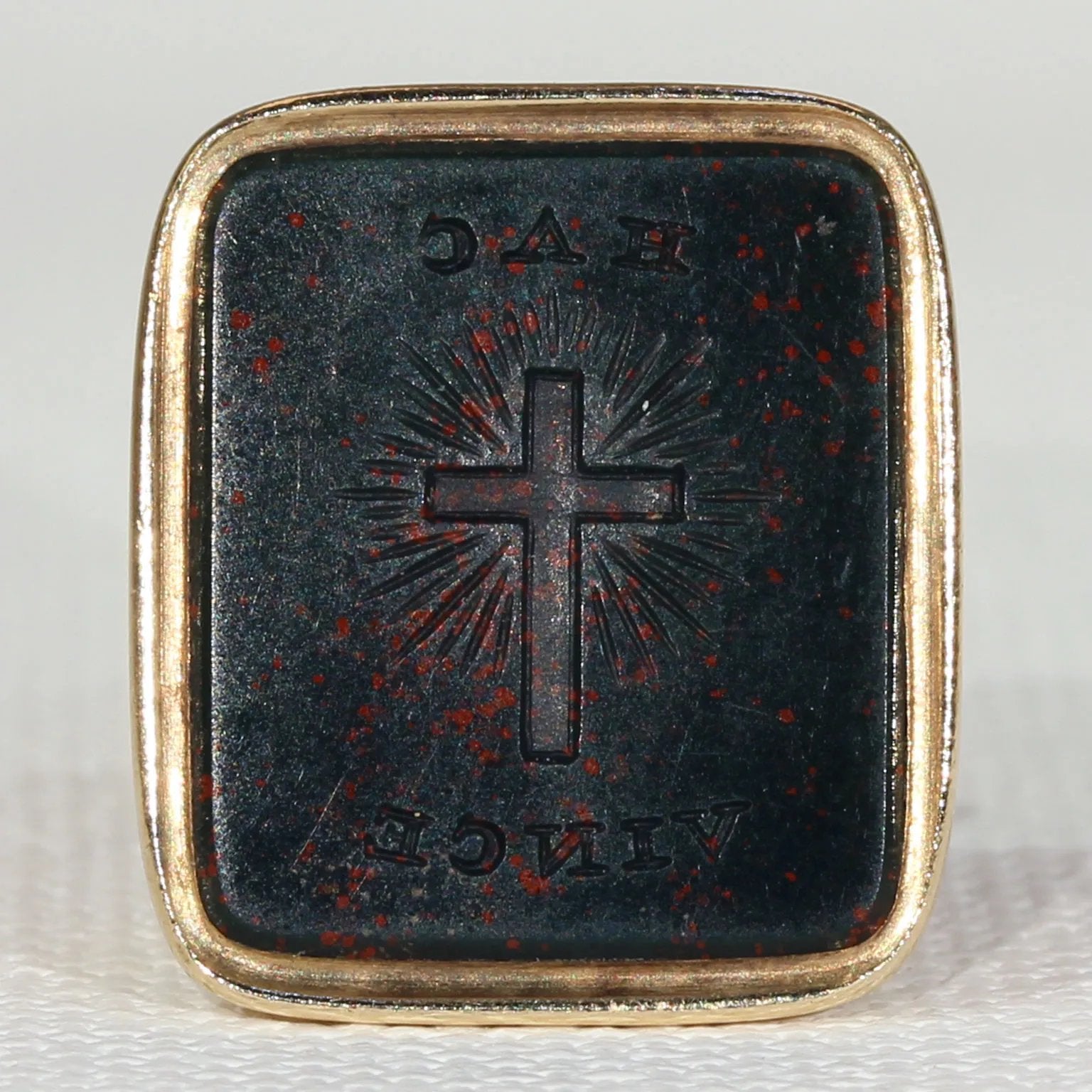 Victorian Cross Carved Intaglio Seal Pendant