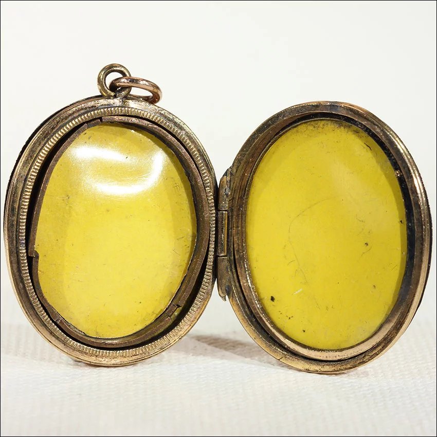 Victorian Garter and Shield Gold Locket