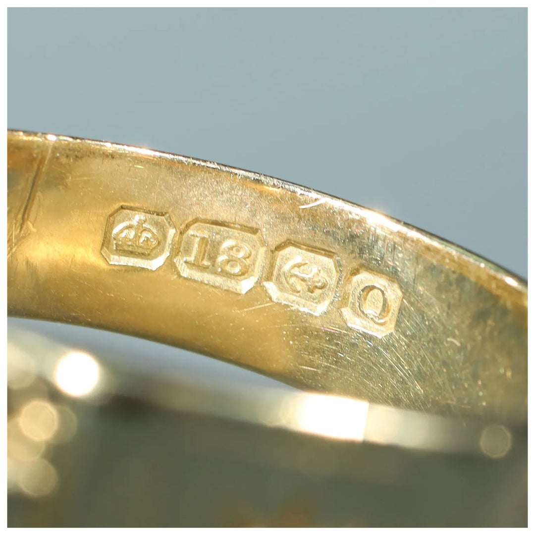 Victorian Gentleman's Diamond Ring 18k Gold 1865