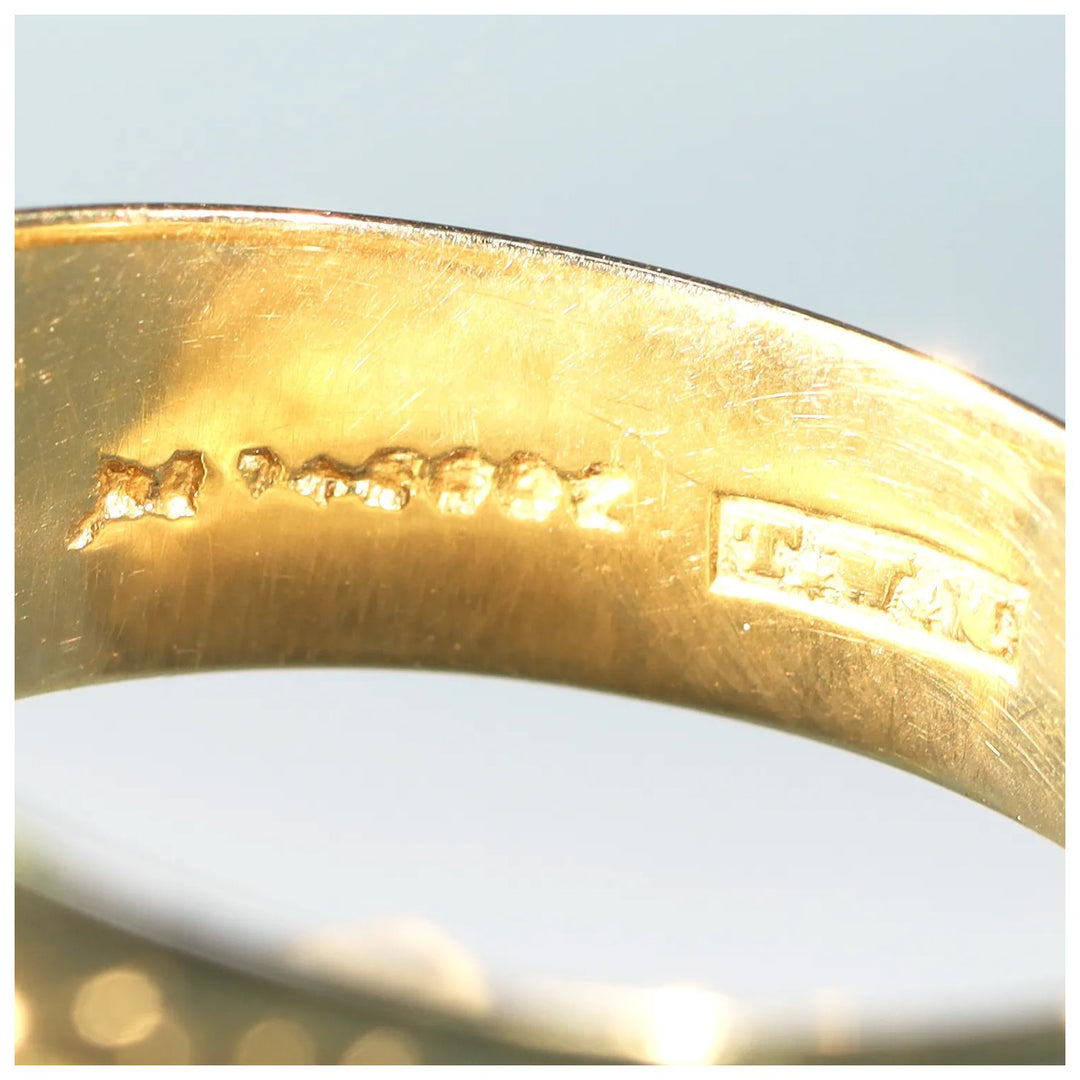 Victorian Gentleman's Diamond Ring 18k Gold 1865