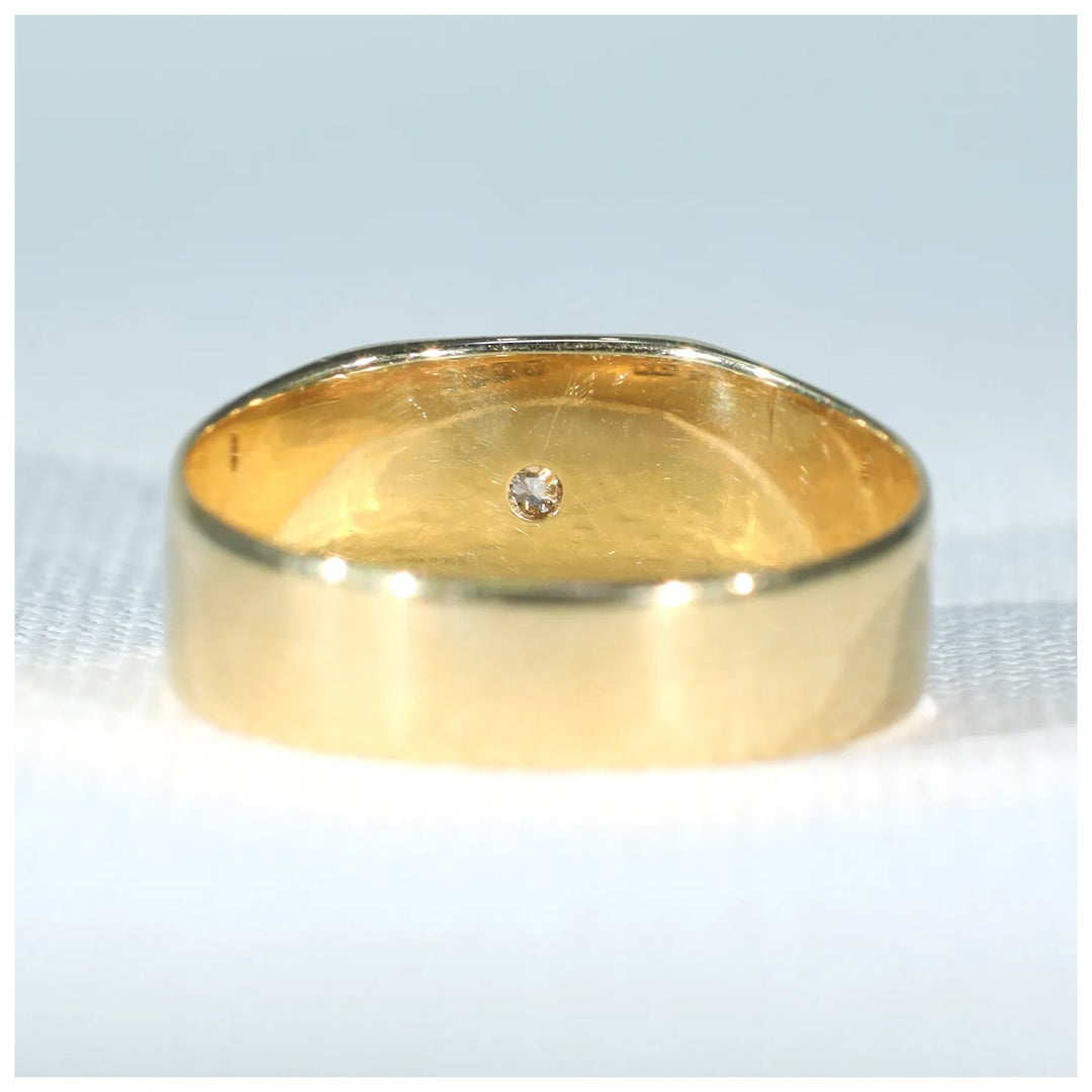 Victorian Gentleman's Diamond Ring 18k Gold 1865