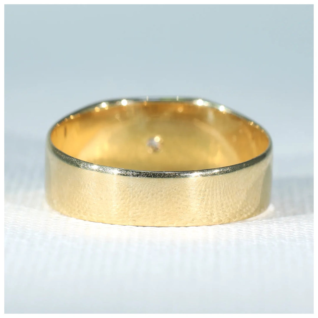 Victorian Gentleman's Diamond Ring 18k Gold 1865