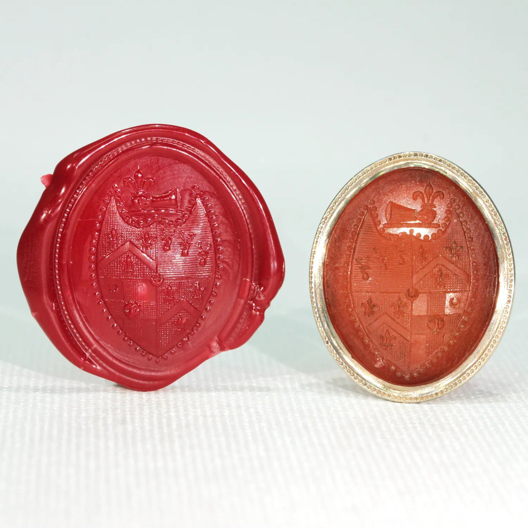 Victorian Gold Carnelian Armorial Seal Fob Pendant 9k Gold